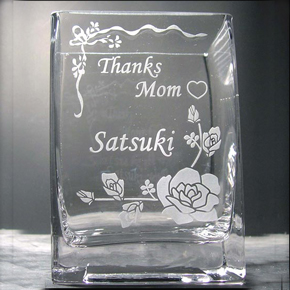 創立記念品のガラスフラワーベース・ガラス花瓶
