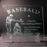 野球・サーカー等の卒業記念品として功績を彫刻したガラマウスパッドが大・大・大人気！！！・・・